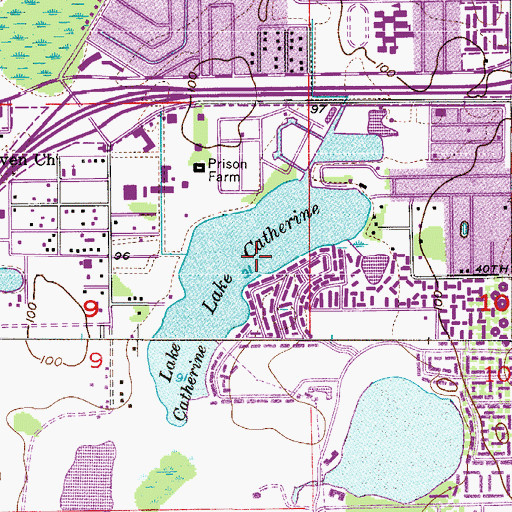 Topographic Map of Lake Catherine, FL