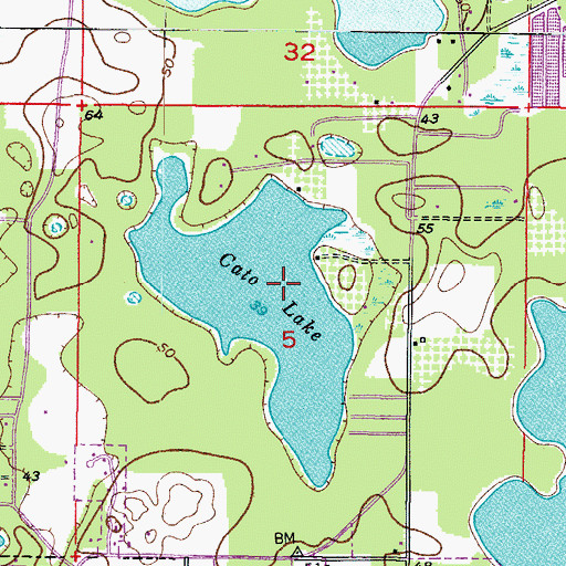 Topographic Map of Cato Lake, FL