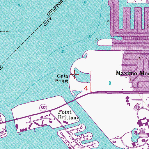Topographic Map of Cats Point, FL