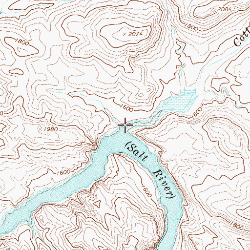 Topographic Map of Cottonwood Creek, AZ