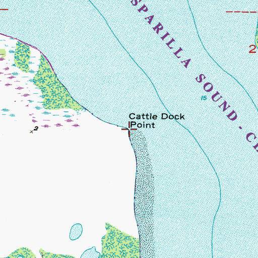 Topographic Map of Cattle Dock Point, FL