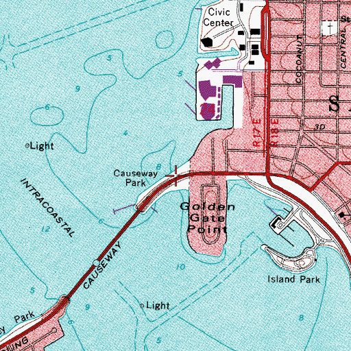 Topographic Map of Causeway Park, FL
