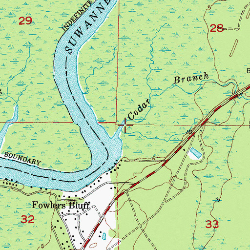 Topographic Map of Cedar Branch, FL