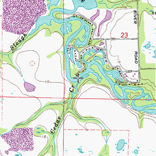 Topographic Map of Cedar Creek, FL