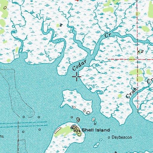 Topographic Map of Cedar Creek, FL