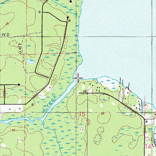 Topographic Map of Cedar Creek, FL