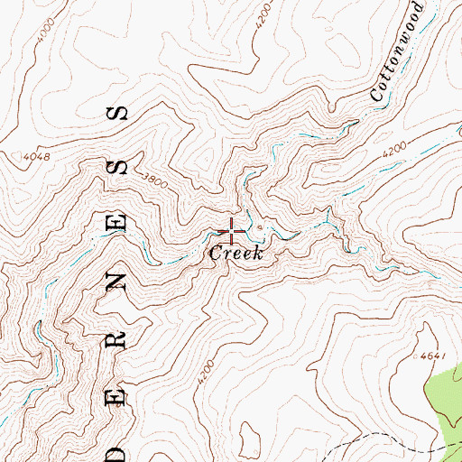 Topographic Map of Cottonwood Creek, AZ