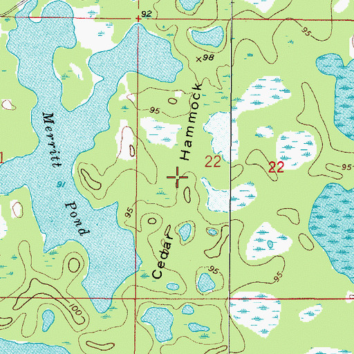 Topographic Map of Cedar Hammock, FL