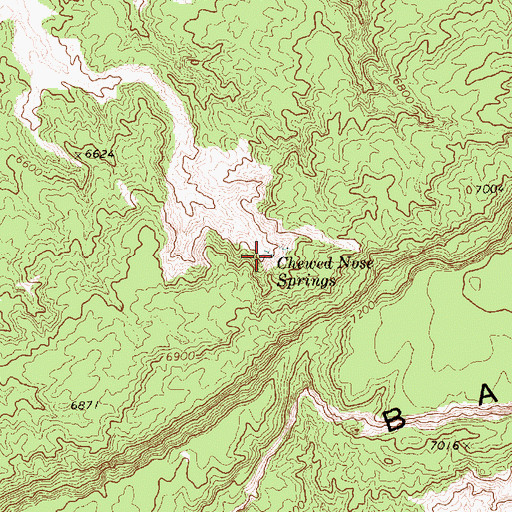 Topographic Map of Chewed Nose Springs, AZ