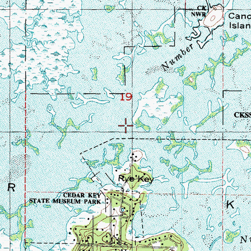 Topographic Map of Cedar Keys, FL