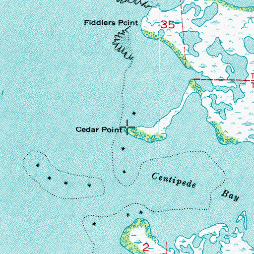 Topographic Map of Cedar Point, FL
