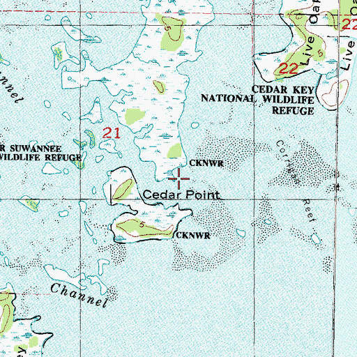 Topographic Map of Cedar Point, FL