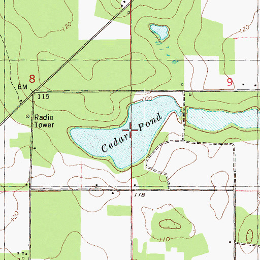 Topographic Map of Cedar Pond, FL