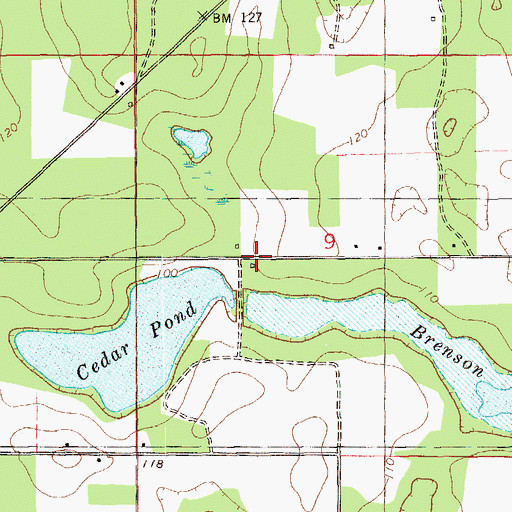 Topographic Map of Cedar Pond School (historical), FL