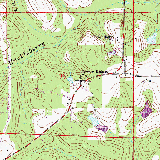 Topographic Map of Center Ridge Church, FL