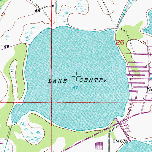 Topographic Map of Lake Center, FL