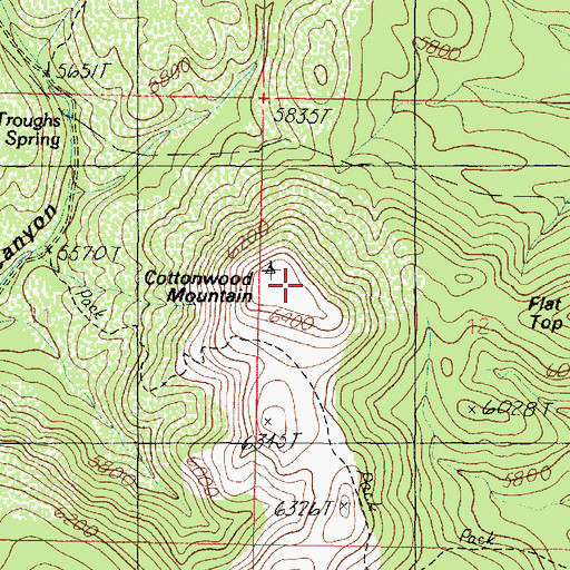 Topographic Map of Cottonwood Mountain, AZ