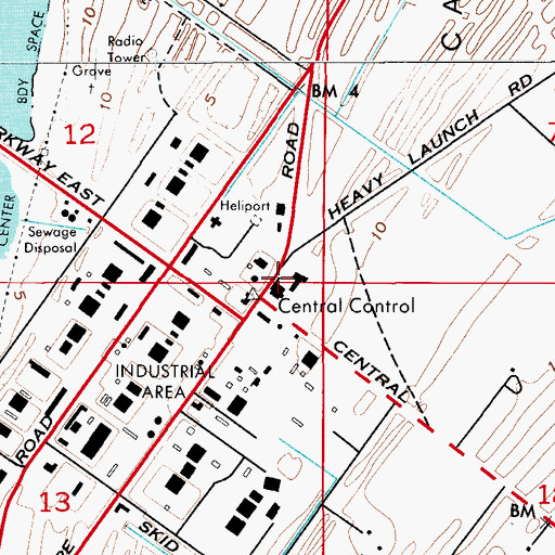 Topographic Map of Central Control, FL