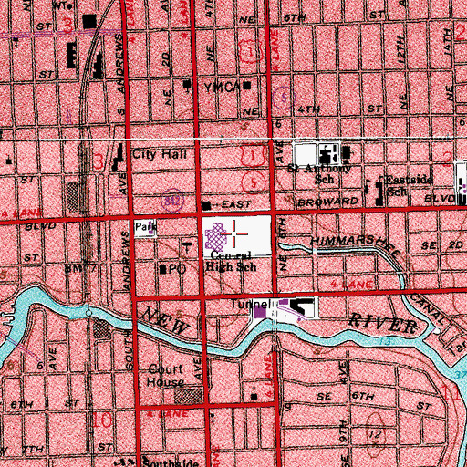 Topographic Map of Central High School, FL