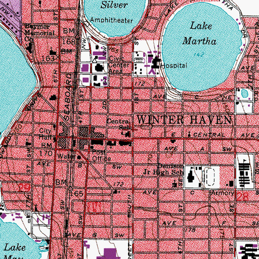 Topographic Map of Central School, FL