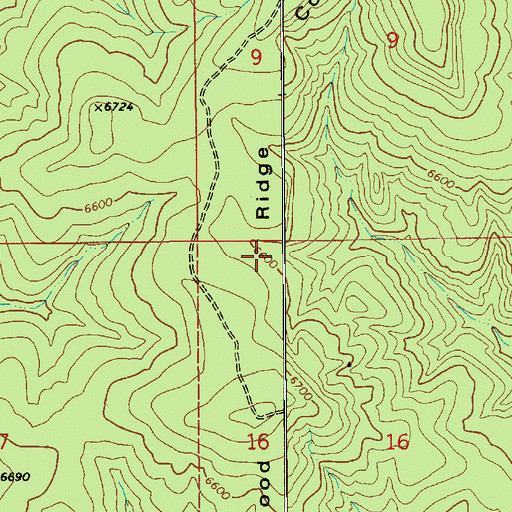 Topographic Map of Cottonwood Ridge, AZ