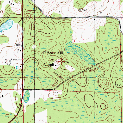 Topographic Map of Chalk Hill, FL