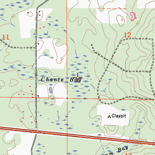 Topographic Map of Chance Bay, FL
