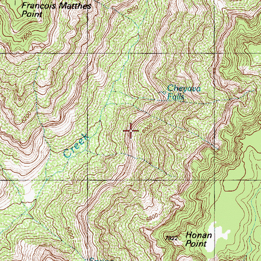 Topographic Map of Cheyava Falls, AZ