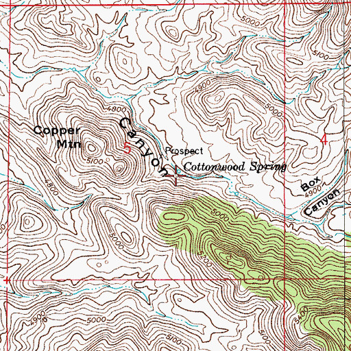 Topographic Map of Cottonwood Spring, AZ