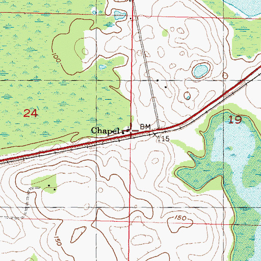 Topographic Map of Chapel, FL