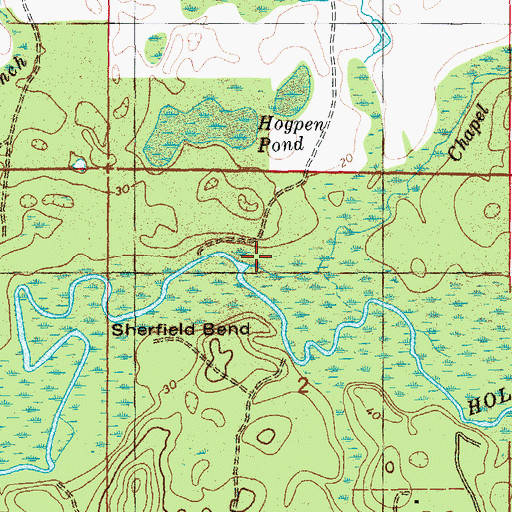Topographic Map of Chapel Branch, FL