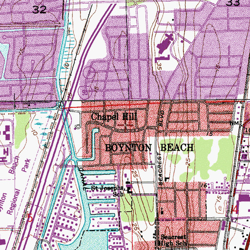 Topographic Map of Chapel Hill, FL