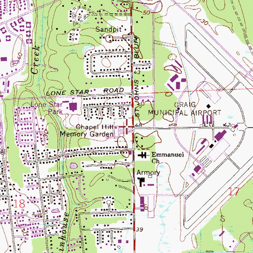 Topographic Map of Chapel Hill Memory Garden, FL