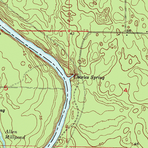 Topographic Map of Charles Spring, FL