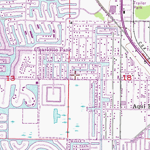 Topographic Map of Charlotte Park, FL