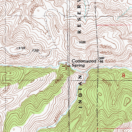 Topographic Map of Cottonwood Spring, AZ