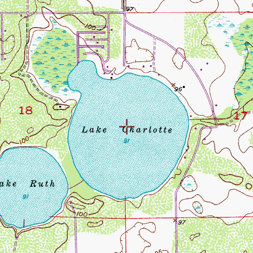 Topographic Map of Lake Charlotte, FL