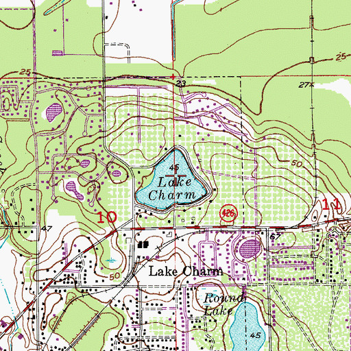 Topographic Map of Lake Charm, FL