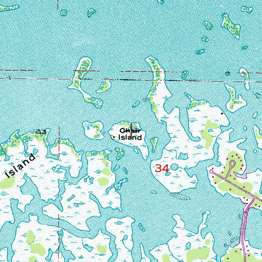 Topographic Map of Charr Island, FL