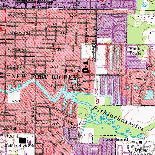 Topographic Map of Lake Chasco, FL