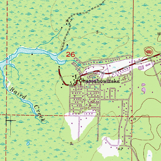Topographic Map of Chassahowitzka, FL