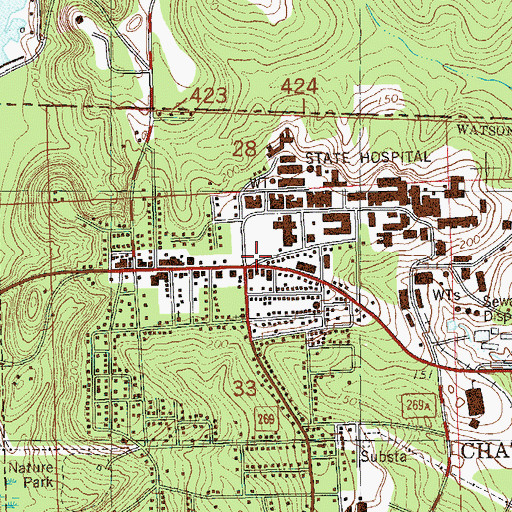 Topographic Map of Chattahoochee, FL