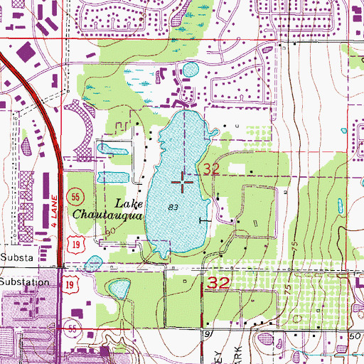 Topographic Map of Lake Chautauqua, FL