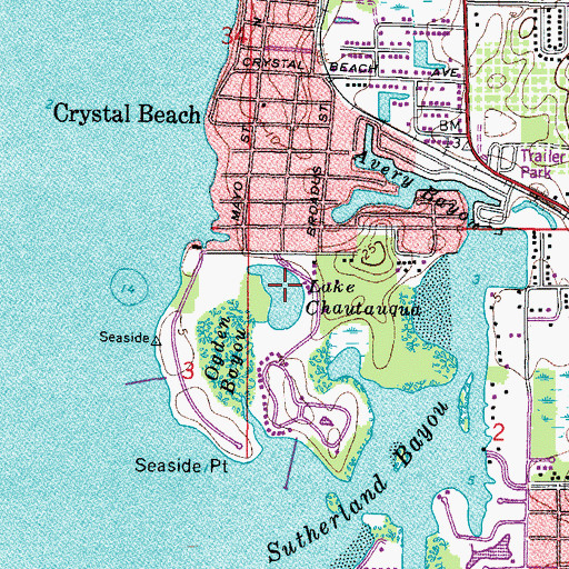 Topographic Map of Lake Chautauqua, FL
