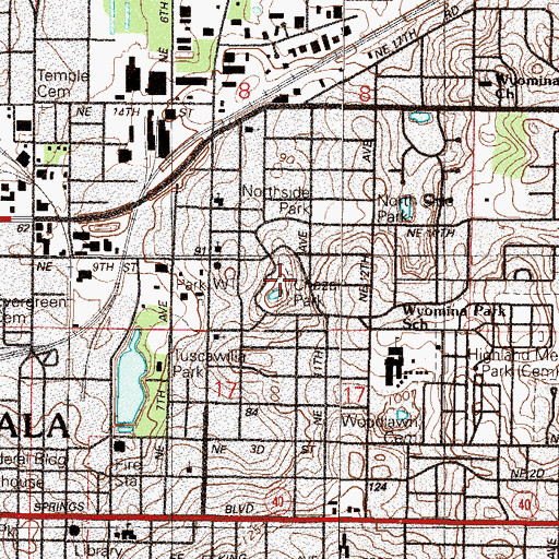 Topographic Map of Chazal Park, FL