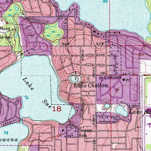 Topographic Map of Lake Chelton, FL