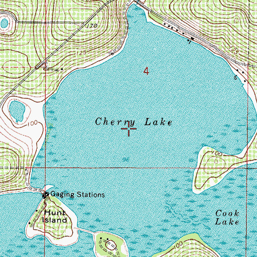 Topographic Map of Cherry Lake, FL
