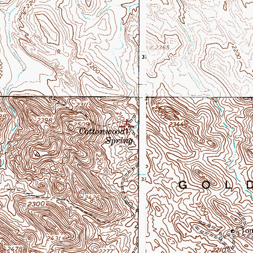 Topographic Map of Cottonwood Spring, AZ