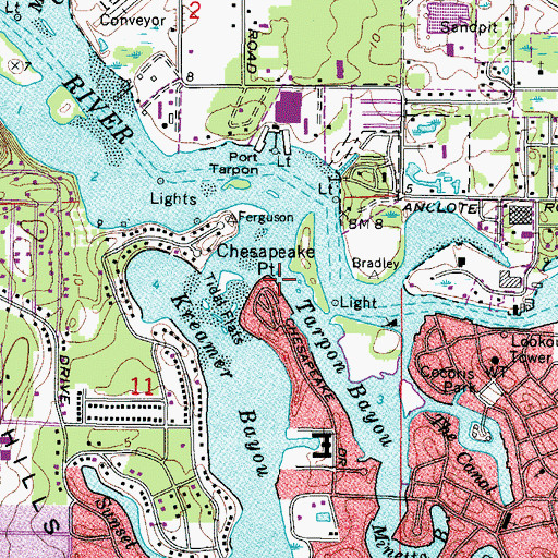 Topographic Map of Chesapeake Point, FL