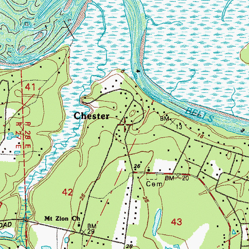Topographic Map of Chester, FL